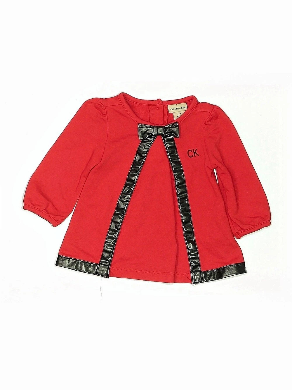 Calvin Klein Jeans Baby Girls Red & Black Blouse 12M Like New
